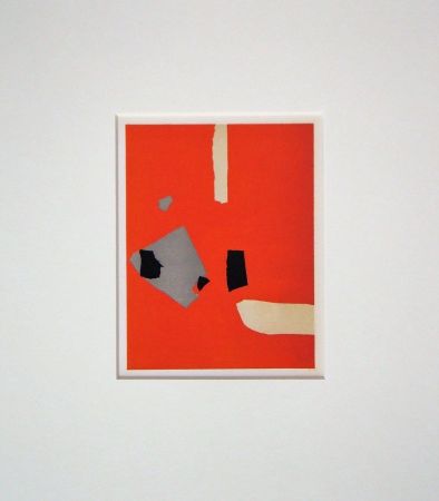 Lithographie De Stael - Composition fond orange
