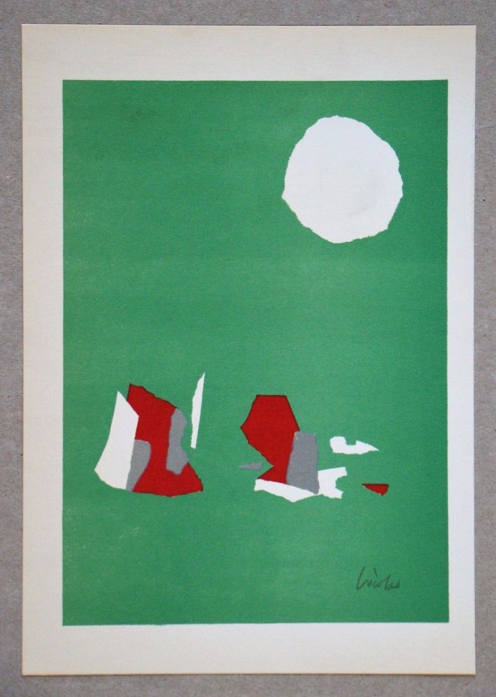 Lithographie De Stael - Composition fond vert