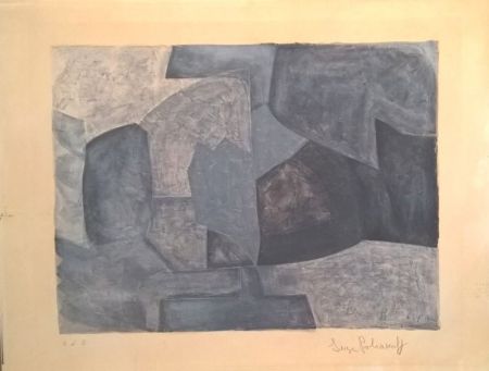 Lithographie Poliakoff - Composition grise n°59