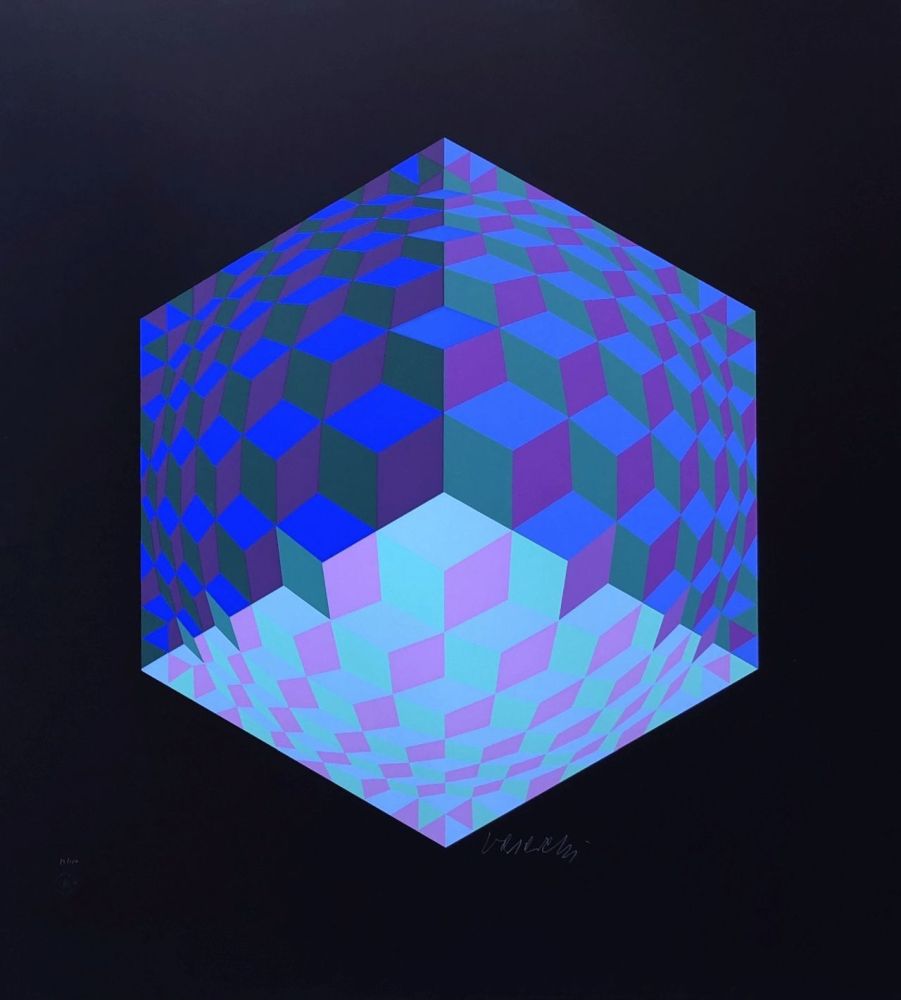 Siebdruck Vasarely - Composition géométrique 