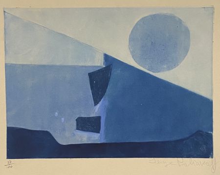 Radierung Und Aquatinta Poliakoff - Composition in blue