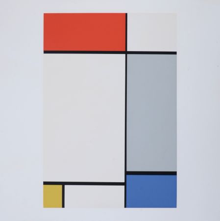 Siebdruck Mondrian - Composition in Red, Yellow, Blue and Gray, 1967