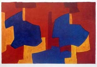 Lithographie Poliakoff - Composition jaune, bleue et rouge