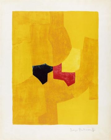 Lithographie Poliakoff - Composition jaune L46 