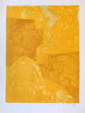 Lithographie Poliakoff - Composition jaune  n°28