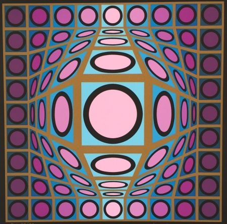 Siebdruck Vasarely - Composition Microcosmos IV
