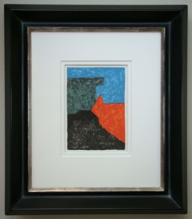 Lithographie Poliakoff - Composition noire, rouge, bleue et verte