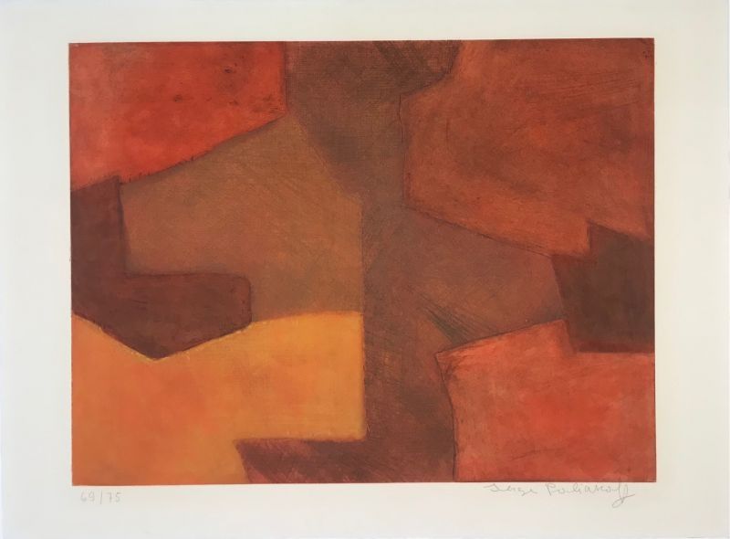 Stich Poliakoff - Composition orange et rouge XXIX 