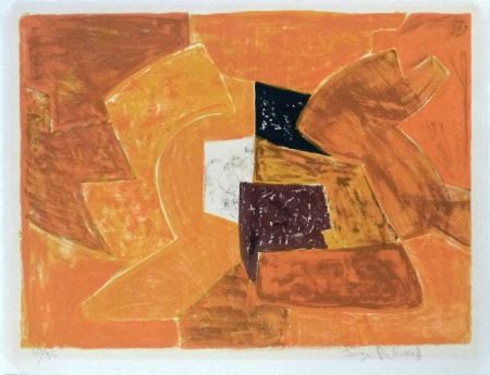 Lithographie Poliakoff - Composition orange n°23