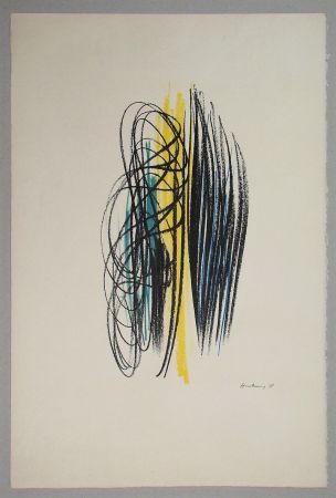 Lithographie Hartung - Composition pour XXe Siècle - 1958