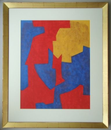 Lithographie Poliakoff - Composition rouge, bleue et jaune