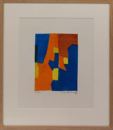 Radierung Poliakoff - Composition rouge, jaune et bleue VI 