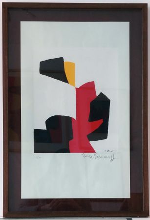 Siebdruck Poliakoff - Composition rouge, noire et blanche L69 