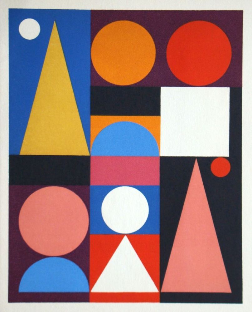 Siebdruck Herbin - Composition sur le mot Jaune