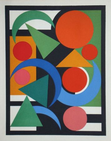 Siebdruck Herbin - Composition sur le mot Oiseau