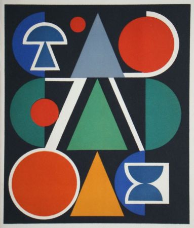 Siebdruck Herbin - Composition sur le mot Rouge