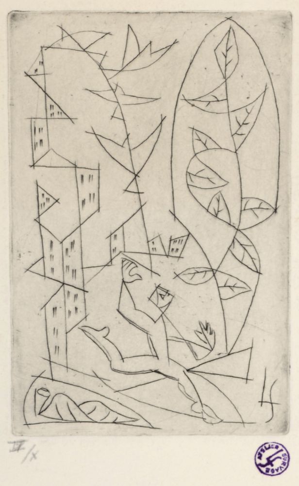 Radierung Survage - Composition surréaliste (B), c. 1930s