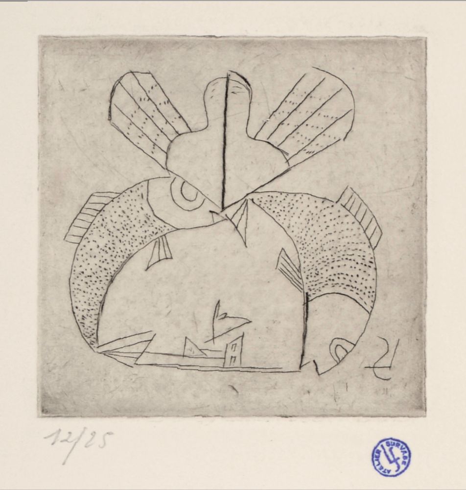 Radierung Survage - Composition surréaliste (D), c. 1930s