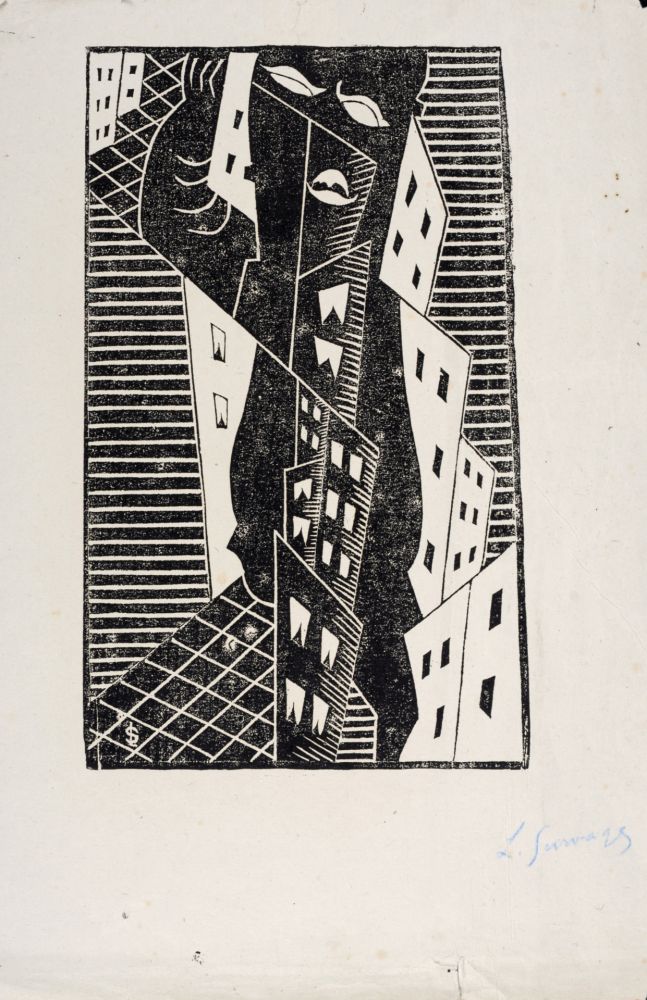 Holzschnitt Survage - Composition surréaliste (E), c. 1930s