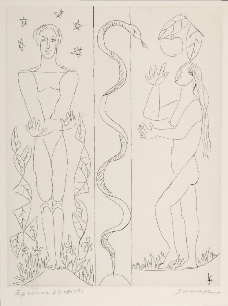 Radierung Survage - Composition surréaliste XVII, c. 1930s
