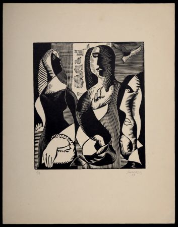 Holzschnitt Survage - Composition surréaliste, XXIII (1), 1933
