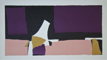 Lithographie De Stael - Composition violette - 1952