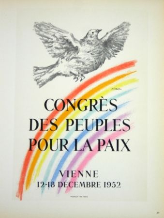Lithographie Picasso - Congrés des Peuples pour la Paix  1952