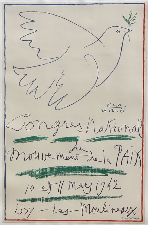 Lithographie Picasso - Congrés National du Mouvement de la Paix