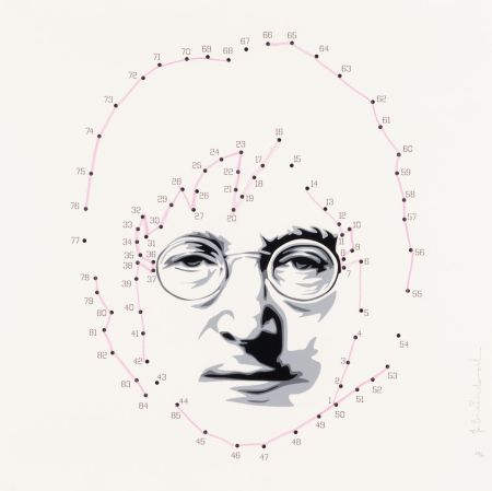 Siebdruck Mr Brainwash - Connecting Lennon - Pink