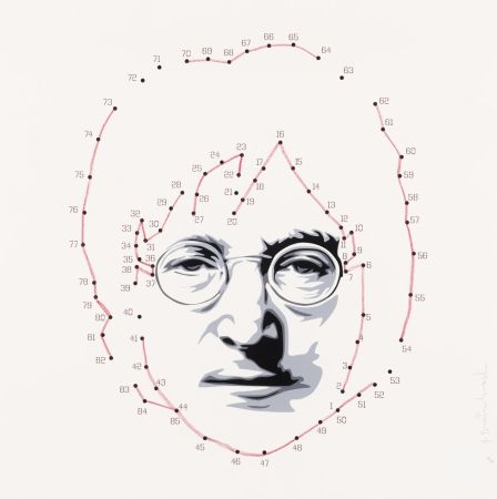 Siebdruck Mr Brainwash - Connecting Lennon - Red