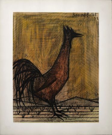 Lithographie Buffet - Coq, 1960 - Hand-numbered!