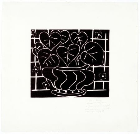 Linolschnitt Matisse - Corbeille de bégonias I