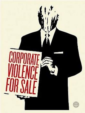 Siebdruck Fairey - Corporate Violence for Sale