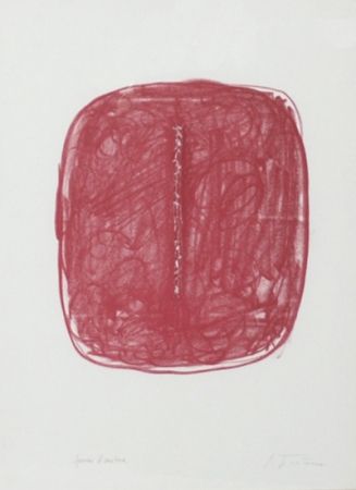 Lithographie Fontana - Corrente (Rosso)