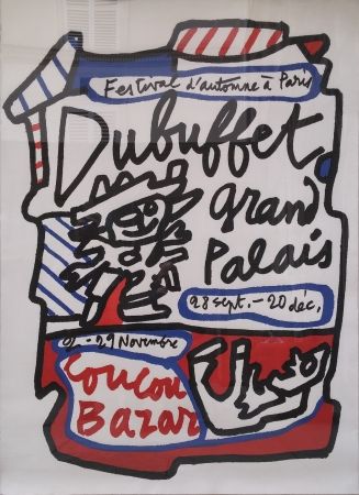 Lithographie Dubuffet - Coucou Bazar - Dubuffet Grand Palais 1973 (Geant sur Arches)