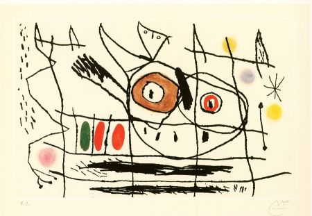 Radierung Und Aquatinta Miró - Couple d'oiseaux