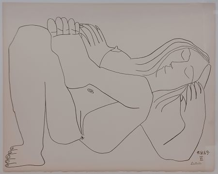 Lithographie Picasso - Couples and female nudes VI