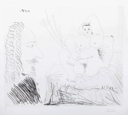 Stich Picasso - Courtisane au lit avec un visiteur  from the 347 Series 