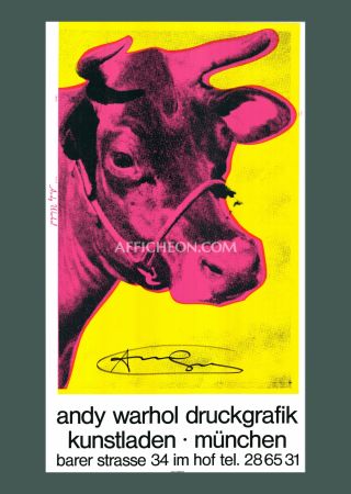 Siebdruck Warhol - 'Cow Wallpaper (Yellow/Pink)' 1983 Silkscreen (Hand-signed)