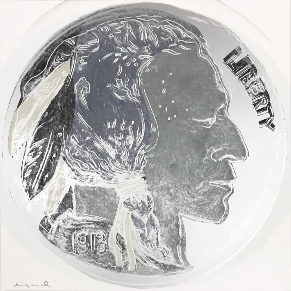 Siebdruck Warhol - Cowboys and Indians: Indian Head Nickel II.385