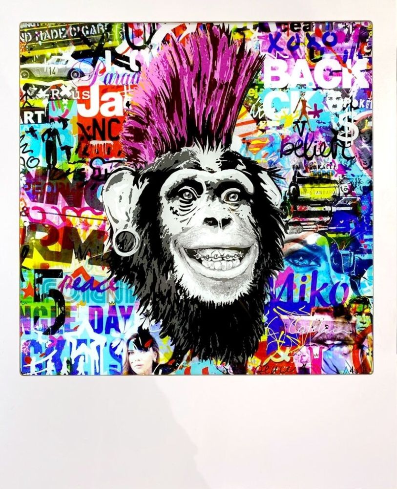 Digitale Druckgrafik Catelain - Crazy Pink Monkey