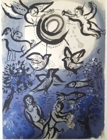 Lithographie Chagall - Creation - Adam and Eve