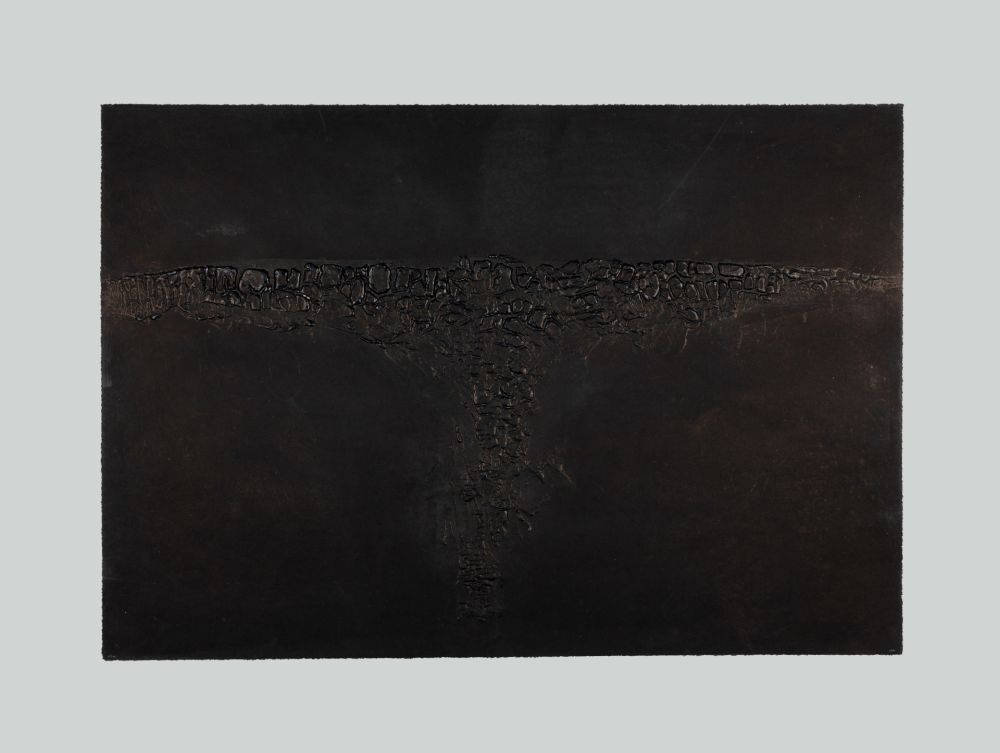 Radierung Und Aquatinta Burri - Cretto Nero F