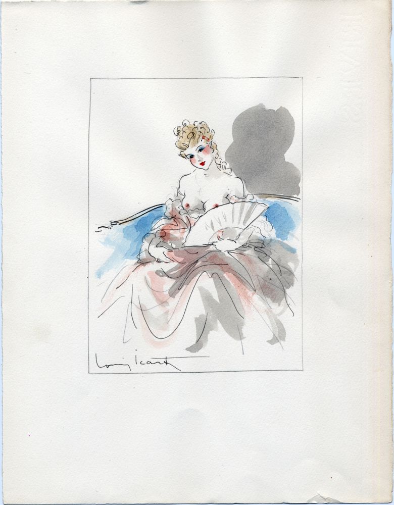 Illustriertes Buch Icart - Crébillon. LA NUIT ET LE MOMENT. 25 eaux-fortes et 2 aquarelles originales signées (1946)s