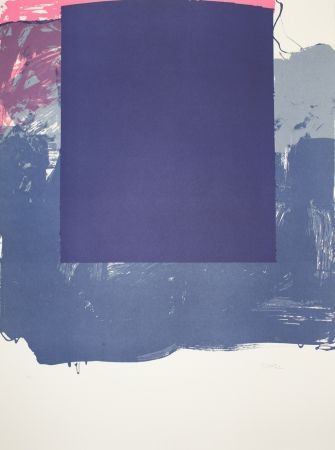 Lithographie Borrell Palazón - Cuadrado azul (Blue Square)