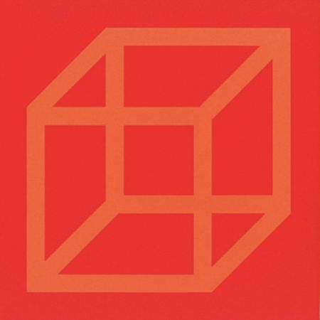 Linolschnitt Lewitt - Cubes in Color on Color (Yellow/Red)_copy