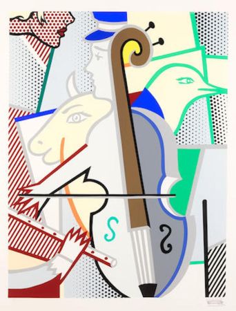 Siebdruck Lichtenstein - Cubist Cello
