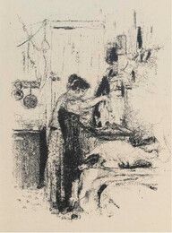 Lithographie Vuillard - Cuisine. Recueil de 117 recettes. Illustré par Edouard Vuillard (6 lithographies originales), André Dunoyer de Segonzac (6 eaux-fortes originales), André Villeboeuf (6 eaux-fortes originales)