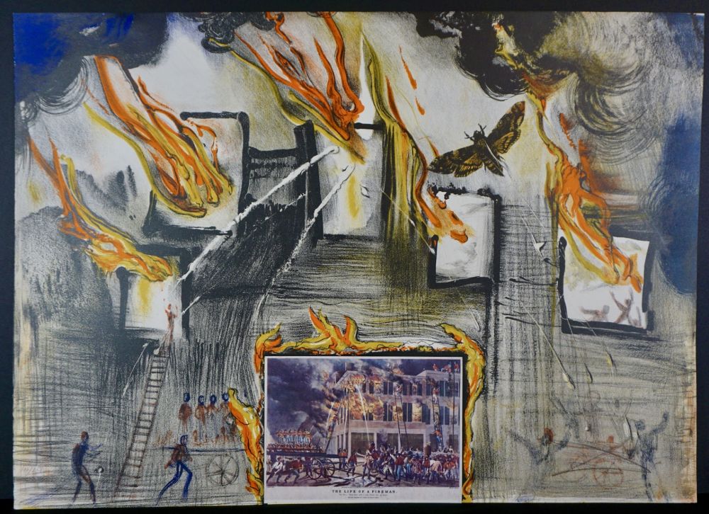 Lithographie Dali - Currier & Ives Fire! Fire! Fire!