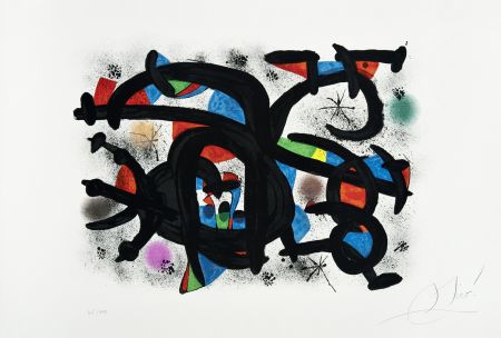 Lithographie Miró - Câlin catalan (Le)